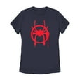 thumbnail image 1 of Women's Marvel Spider-Man: Into the Spider-Verse Symbol  Graphic Tee Navy Blue 2X Large, 1 of 4