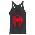 thumbnail image 1 of Women's Marvel Spider-Man: Into the Spider-Verse Symbol Racerback Tank Top Black Heather X Small, 1 of 3