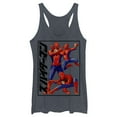 thumbnail image 1 of Women's Marvel Spider-Man Kanji Hero  Racerback Tank Top Navy Blue Heather X Small, 1 of 3