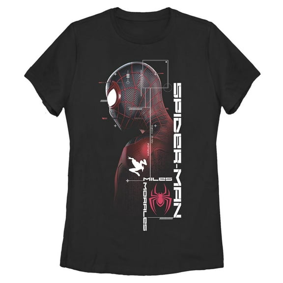 Women's Marvel Spider-Man: Miles Morales Game Map Graphic Tee Black X Large