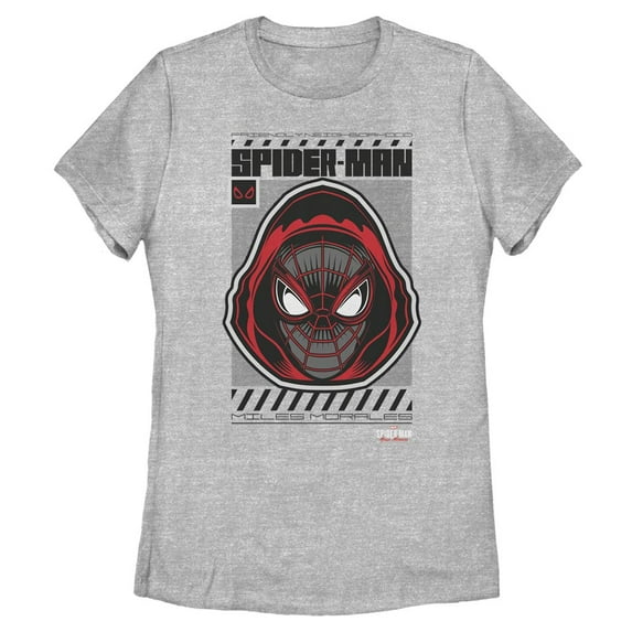 Women's Marvel Spider-Man: Miles Morales Hooded Hero Graphic Tee Athletic Heather Medium