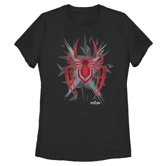 Women's Marvel Spider-Man: Miles Morales Shatter Logo Graphic Tee Black 2X Large