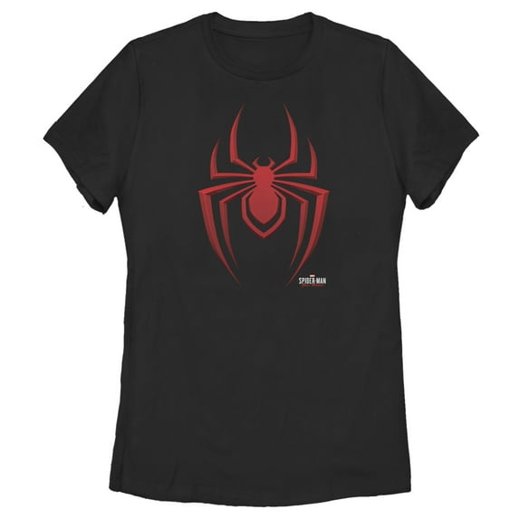 Women's Marvel Spider-Man: Miles Morales Spider Logo Graphic Tee Black X Large