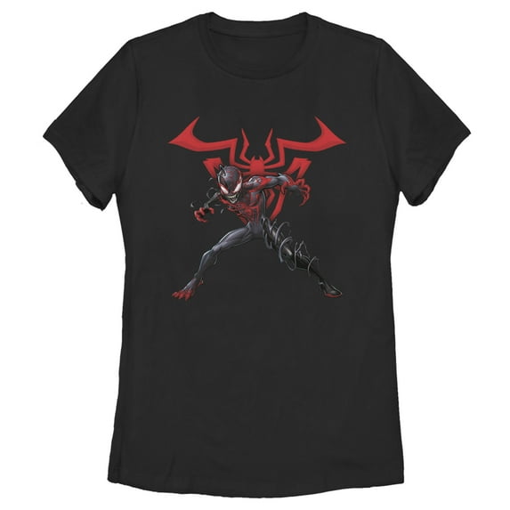 Women's Marvel Spider-Man Miles Morales Symbol Graphic Tee Black Medium