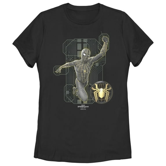 Women's Marvel Spider-Man: No Way Home Black Suit Tech Graphic Tee Black Large