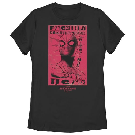Women's Marvel Spider-Man: No Way Home Friendly Neighborhood Hero Red  Graphic Tee Black Medium