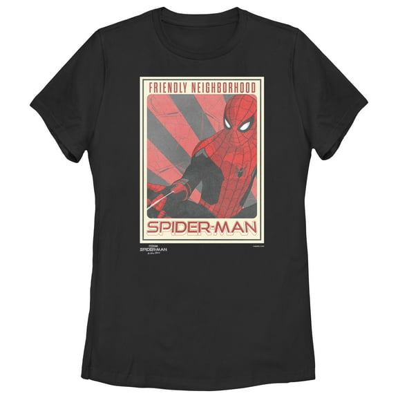 Women's Marvel Spider-Man: No Way Home Friendly Neighborhood Poster  Graphic Tee Black Large