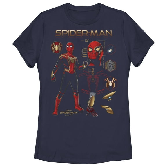 Women's Marvel Spider-Man: No Way Home Iron Suit Gear Graphic Tee Navy Blue Large
