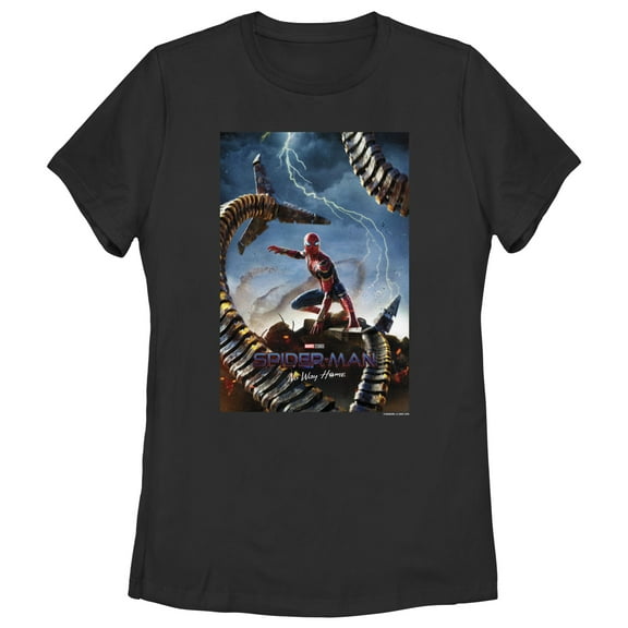 Women's Marvel Spider-Man: No Way Home Movie Poster  Graphic Tee Black Small