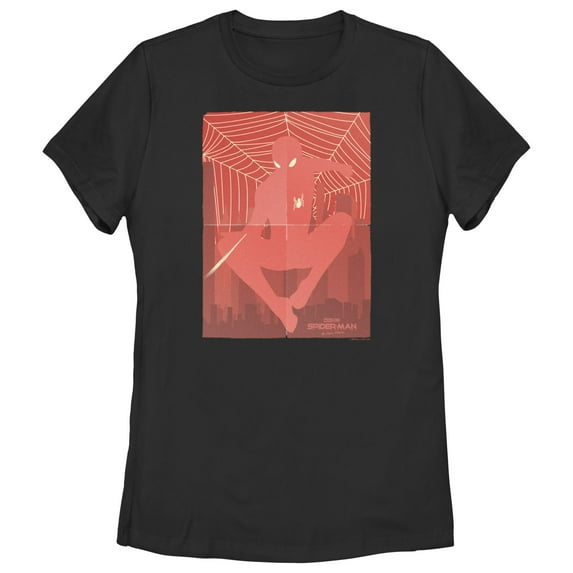 Women's Marvel Spider-Man: No Way Home Red Poster Graphic Tee Black 2X Large