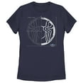 thumbnail image 1 of Women's Marvel Spider-Man: No Way Home Spider Icon Blueprint Graphic Tee Navy Blue Large, 1 of 4