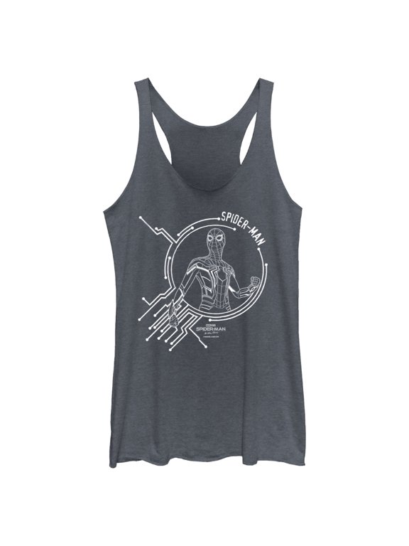 Women's Marvel Spider-Man: No Way Home Tech Racerback Tank Top Navy Blue Heather Medium