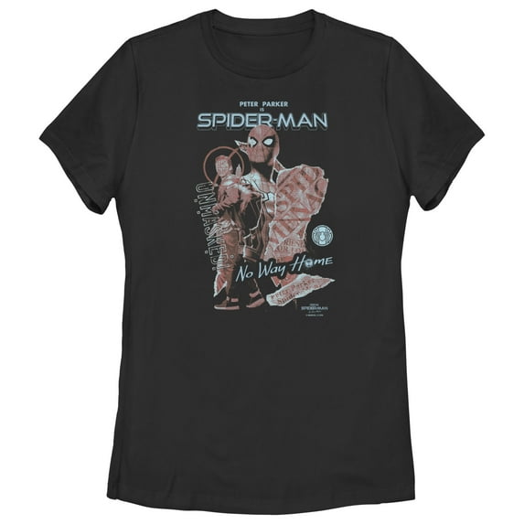 Women's Marvel Spider-Man: No Way Home Unmasked Graphic Tee Black Large