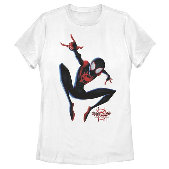 Women's Marvel Spider-Man Spiderverse Miles Morales Flight Graphic Tee White Medium
