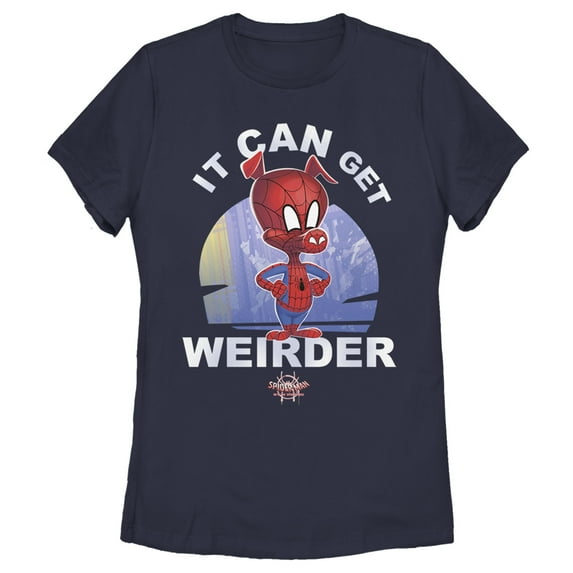 Women's Marvel Spider-Man Spiderverse Spider-Ham Weirder Graphic Tee Navy Blue X Large