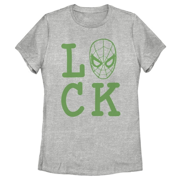 Women's Marvel Spider-Man St. Patrick's Day Spidey Luck  Graphic Tee Athletic Heather X Large