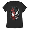 thumbnail image 1 of Women's Marvel Spider-Man Venom Mask Split  Graphic Tee Black Small, 1 of 3