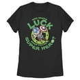 thumbnail image 1 of Women's Marvel St. Patrick's Day Captain America Who Needs Luck  Graphic Tee Black X Large, 1 of 4