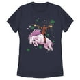 thumbnail image 1 of Women's Marvel St. Patrick's Day Deadpool Unicorn  Graphic Tee Navy Blue X Large, 1 of 4