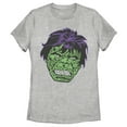 thumbnail image 1 of Women's Marvel St. Patrick's Day Hulk Face  Graphic Tee Athletic Heather Small, 1 of 4