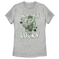 thumbnail image 1 of Women's Marvel St. Patrick's Day Hulk Incredibly Lucky  Graphic Tee Athletic Heather Small, 1 of 4