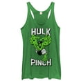 thumbnail image 1 of Women's Marvel St. Patrick's Day Hulk Pinch  Racerback Tank Top Envy Green 2X Large, 1 of 3