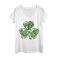 thumbnail image 1 of Women's Marvel St. Patrick's Day Hulk Vintage Clover  Scoop Neck White Medium, 1 of 3
