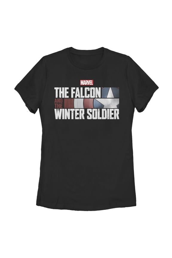 Women's Marvel The Falcon And The Winter Soldier Shield Logo Graphic Tee Black Medium