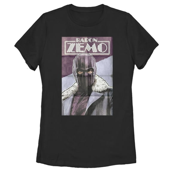 Women's Marvel The Falcon and the Winter Soldier Baron Zemo Portrait  Graphic Tee Black Small