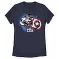 thumbnail image 1 of Women's Marvel The Falcon and the Winter Soldier Captain America Paint  Graphic Tee Navy Blue 2X Large, 1 of 5