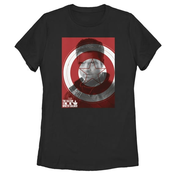 Women's Marvel The Falcon and the Winter Soldier Winter Shield Graphic Tee Black X Large