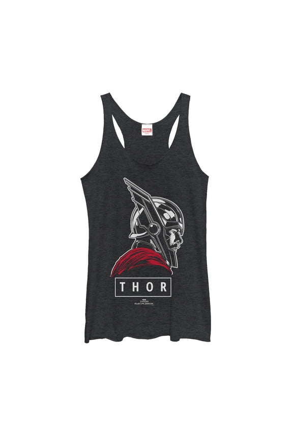 Women's Marvel Thor: Ragnarok Classic Profile Racerback Tank Top Black Heather Large