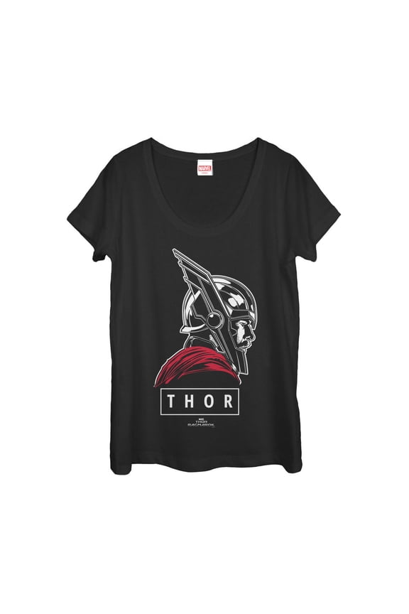 Women's Marvel Thor: Ragnarok Classic Profile Scoop Neck Black Large