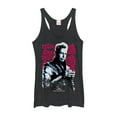 thumbnail image 1 of Women's Marvel Thor: Ragnarok Grandmaster Script Racerback Tank Top Black Heather 2X Large, 1 of 3