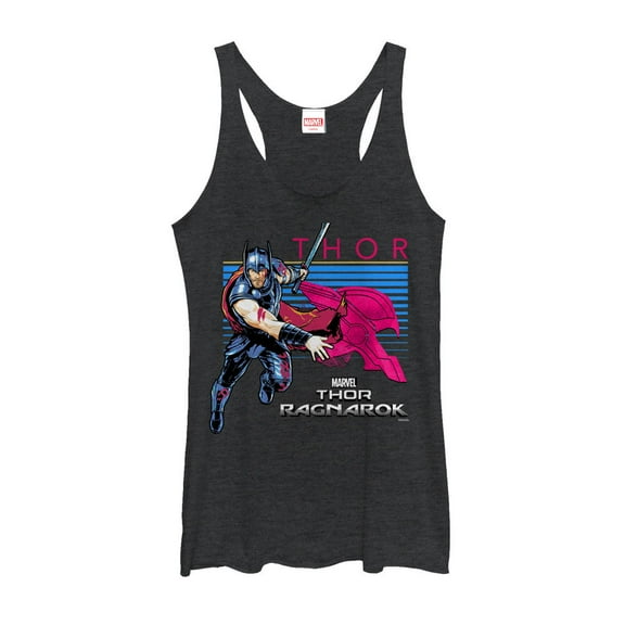 Women's Marvel Thor: Ragnarok Helmet  Racerback Tank Top Black Heather Large