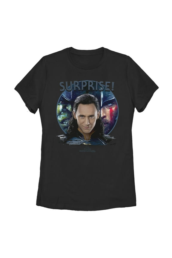 Women's Marvel Thor: Ragnarok Loki Surprise Visitor Graphic Tee Black Small