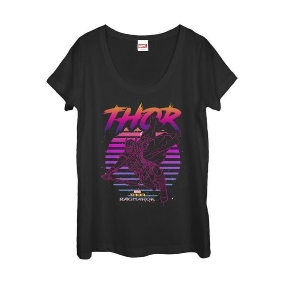 Women's Marvel Thor: Ragnarok Retro Scoop Neck Black Small