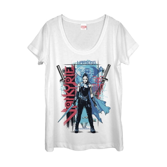 Women's Marvel Thor: Ragnarok Valkyrie Warsong Scoop Neck White Small