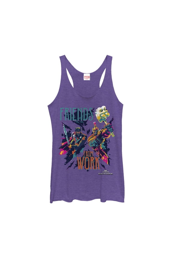 Women's Marvel Thor: Ragnarok Work  Racerback Tank Top Purple Heather Large
