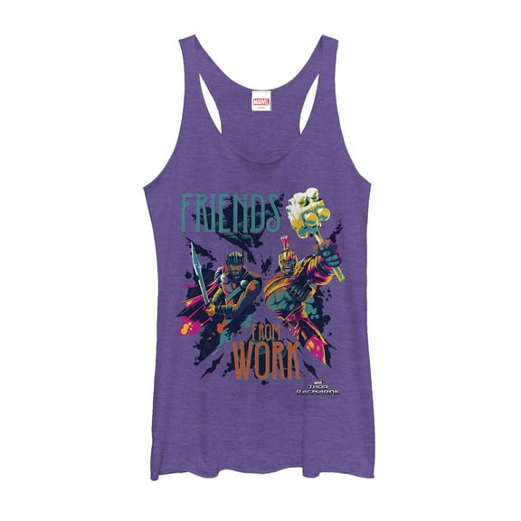 Women's Marvel Thor: Ragnarok Work  Racerback Tank Top Purple Heather Medium