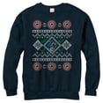 thumbnail image 1 of Men's Marvel Ugly Christmas Captain America  Sweatshirt Navy Blue Small, 1 of 3