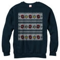 thumbnail image 1 of Men's Marvel Ugly Christmas Deadpool Taco  Sweatshirt Navy Blue Medium, 1 of 3