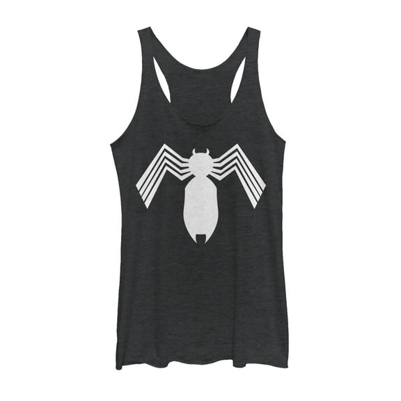 Women's Marvel Venom Alien Symbiote Logo  Racerback Tank Top Black Heather Medium