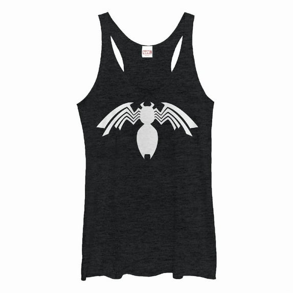 Women's Marvel Venom Emblem Racerback Tank Top Black Heather Medium