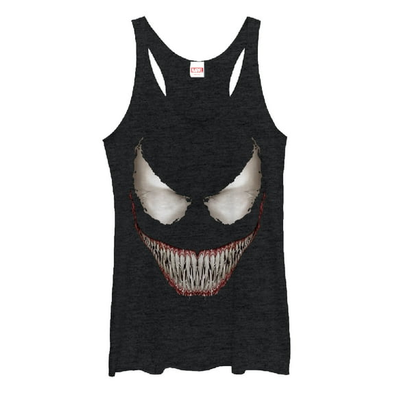 Women's Marvel Venom Grin Racerback Tank Top Black Heather Small