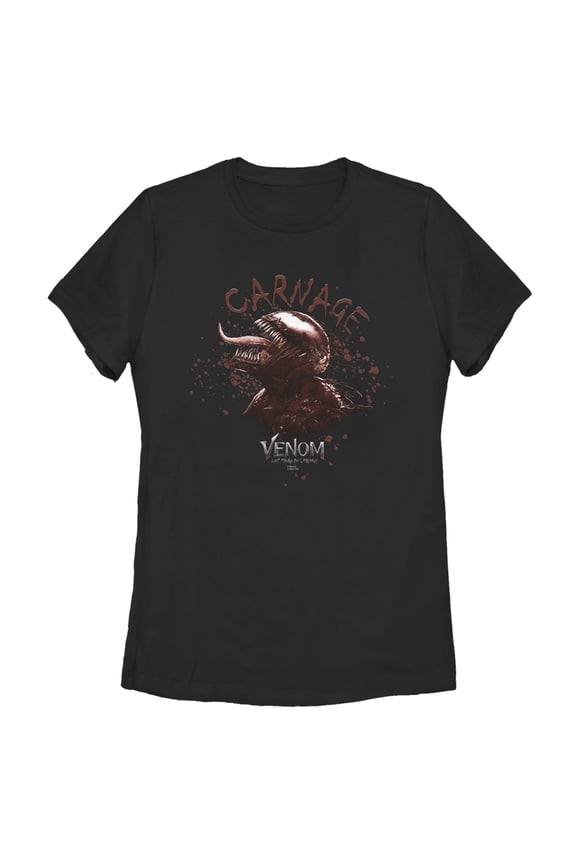 Women's Marvel Venom: Let There be Carnage Chilling Carnage Splatter Graphic Tee Black Medium