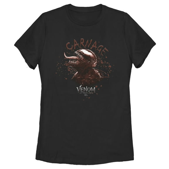 Women's Marvel Venom: Let There be Carnage Chilling Carnage Splatter Graphic Tee Black X Large