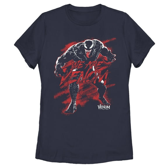 Women's Marvel Venom: Let There be Carnage We are Venom Red  Graphic Tee Navy Blue Small