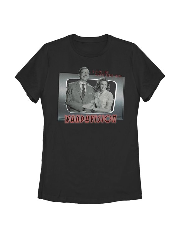 Women's Marvel WandaVision Love on TV Graphic Tee Black Medium