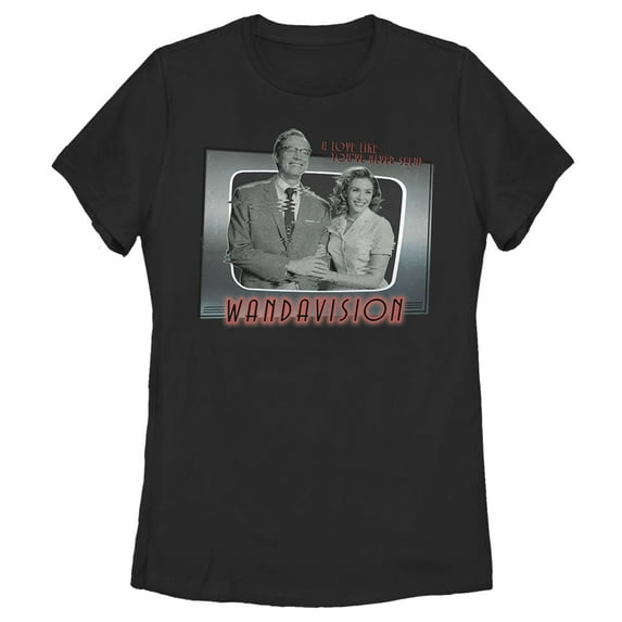 Women's Marvel WandaVision Love on TV Graphic Tee Black X Large